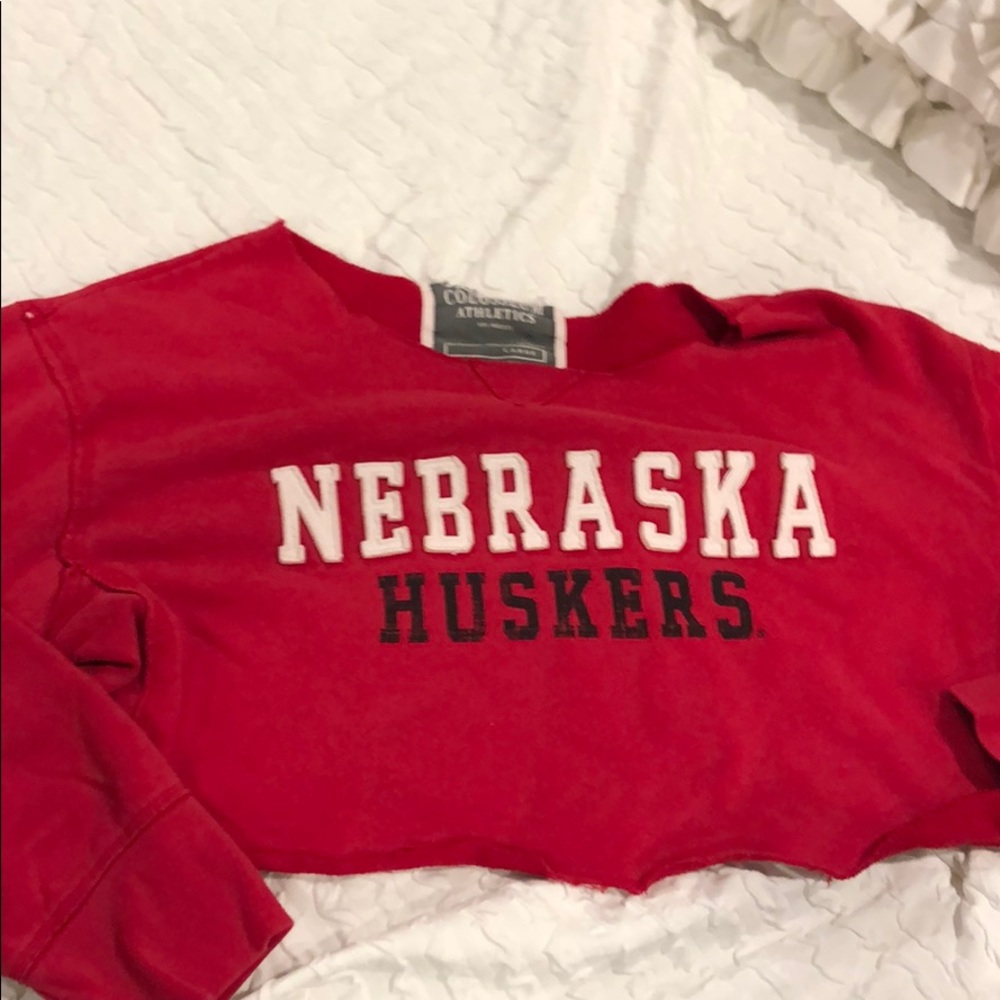 Thrift in cropped sweatshirt